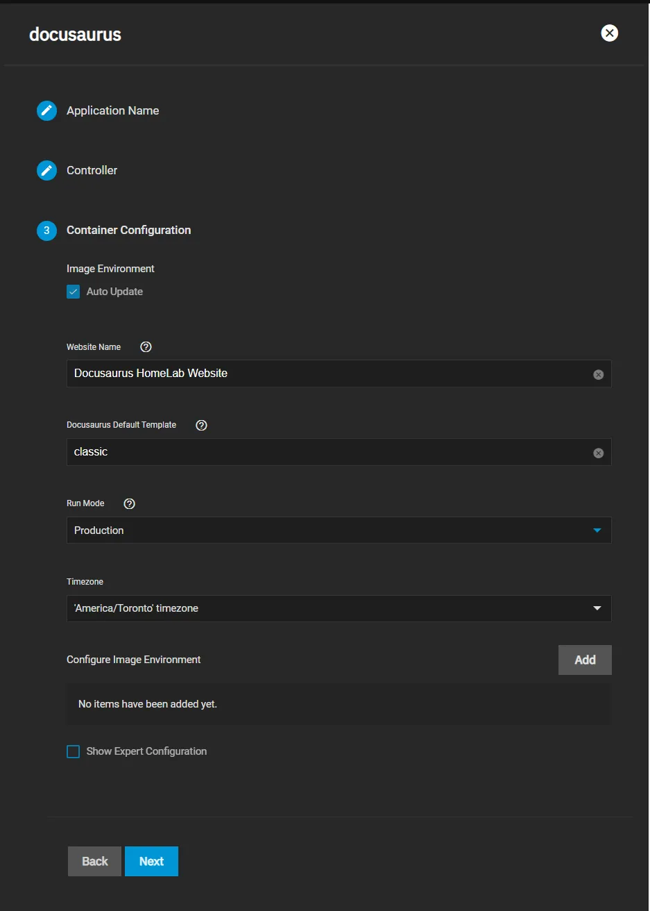 container-config